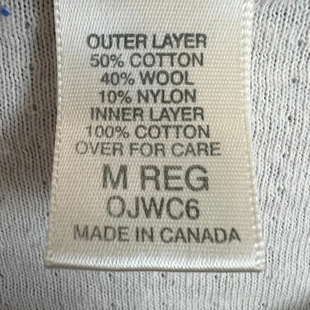 Vintage L.L.Bean 2 Layer Wool‎ Blend Striped Long Sleeve Thermal Shirt Size Med